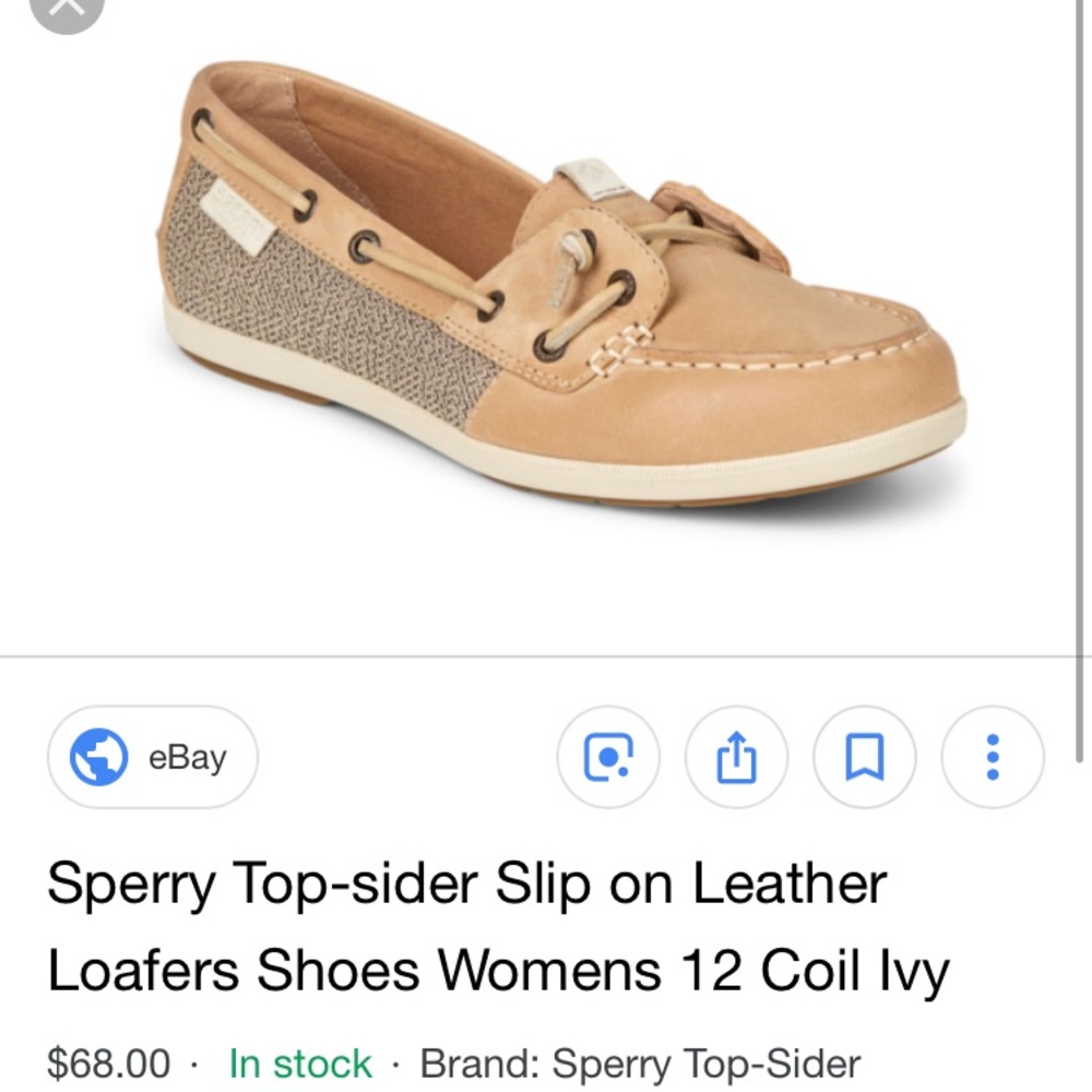 Sperry top sider leather slip ons, like new!